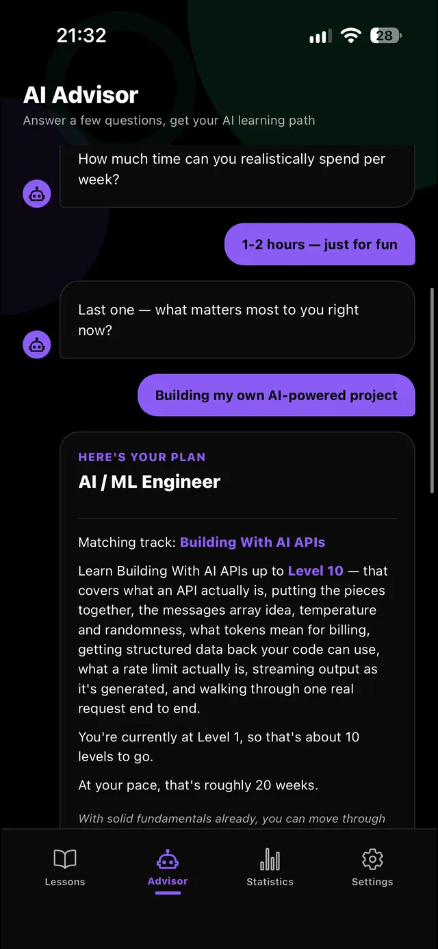 Swipe AI: AI Advisor builds your plan