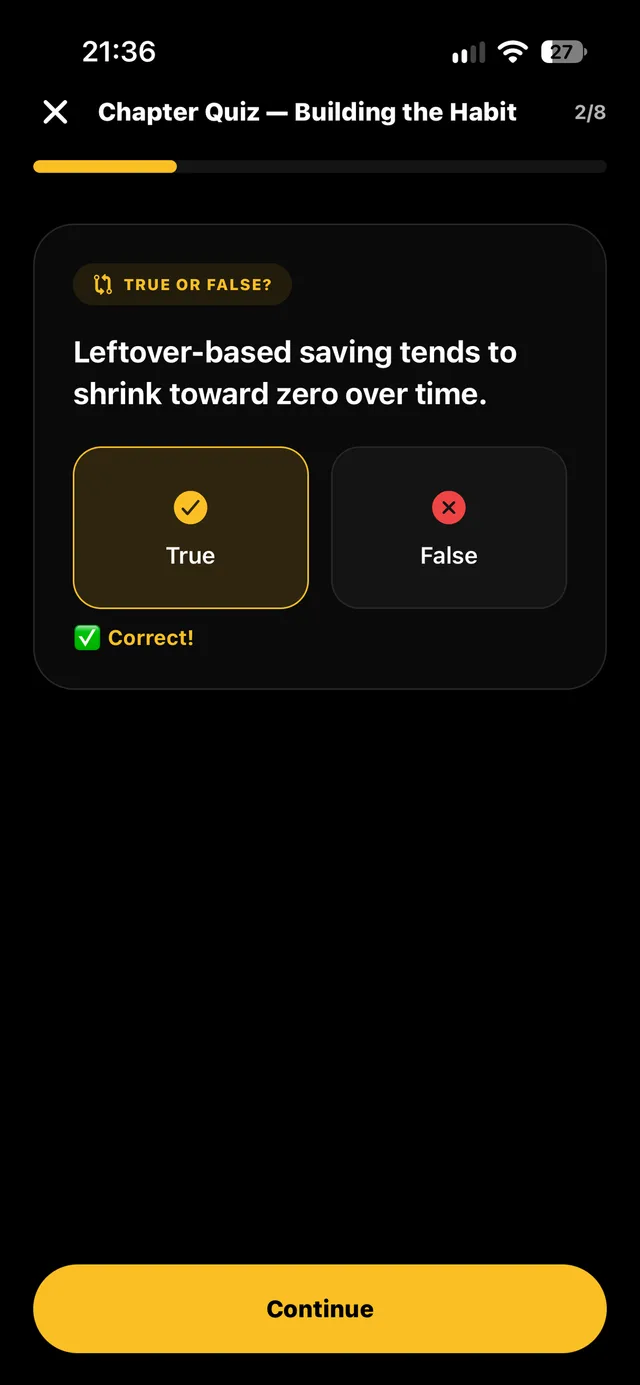 Swipe Finance: Quick true-or-false checks